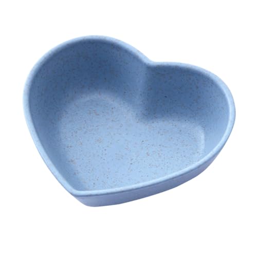 COLLBATH 4pcs Sauce Dipping Bowls Wheat Straw Bowls Heart Bowl Condiment Dishs Sushi Dish Condiment Dishes Heart- Shaped Multipurpose Sauce Dish Vinegar Dish Appetizer Plate Heart Dish Blue