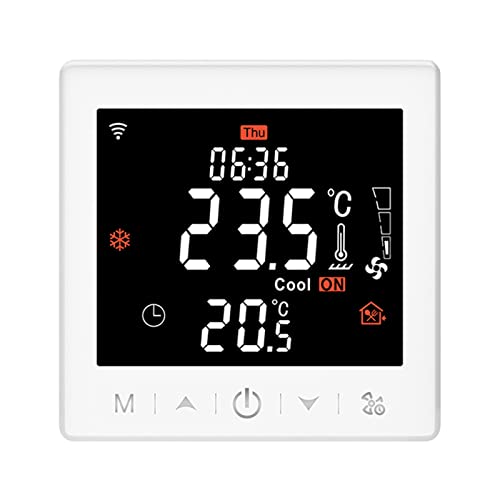 Burko Calefacción De Suelo Y Ventilo-Convector Para Sistema De 2 Tuberías Termostato Wifi/485 Modbus con Aplicación Y Control De Voz Pantalla LCD 3,5 Pulgadas Termostato Programable Inteligente