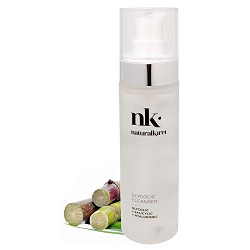 NK Glycolic Cleanser - Exfoliante Facial con Acido Glicólico - Peeling facial exfoliante - Crema Natural Cuidado de la Piel para Acné Arrugas y Manchas – 50 ml