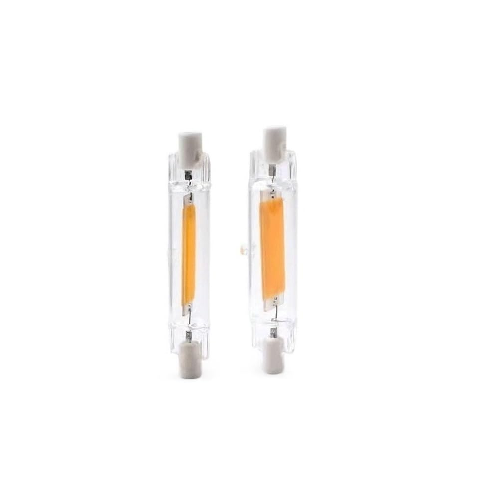 Fengyan Maison Ampoules, Pack de 10, lampe Led R7S COB AC220V 78mm/118mm/189mm 4W/5W/7W/13W/15W, Tube en verre léger à Double extrémité(Natural White,78 * 16mm-5W)
