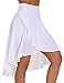 THE GYM PEOPLE Women's High Waist Wrap Ruffle Hem Asymmetric Skort High Low Flowy Midi Skirt with Shorts White