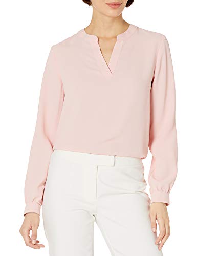 Anne Klein レディース スプリットネックブラウス US サイズ: Medium カラー: ピンク Anne Klein レディース スプリットネックブラウス US サイズ: Medium カラー: ピンク