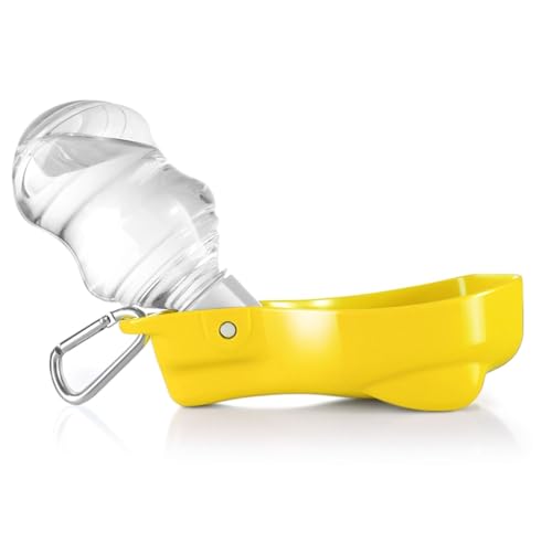 Flexzion Portable Dog Water Bottle Dispenser – 7oz Pet Travel Water Bottle for Dogs On The Go with Buckle & Flippable Water Bowl, Yellow Dog Travel Water Bowl Dispenser & Doggy Water Bottle On The Go Flexzion Portable Dog Water Bottle Dispenser – 7oz Pet Travel Water Bottle for Dogs On The Go with Buckle & Flippable Water Bowl, Yellow Dog Travel Water Bowl Dispenser & Doggy Water Bottle On The Go