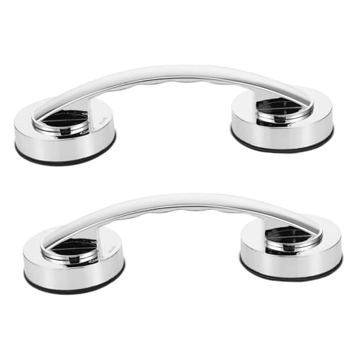 FOYTOKI 2個吸盤浴室手すり 強力厚手吸着 取り付け簡単 滑り止め設計 高齢者 妊婦向け 補助グリップ ガラスル対応