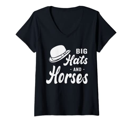 Mujer Derby Day 2022 Derby vestido derby caballo Derby Suit Camiseta Cuello V