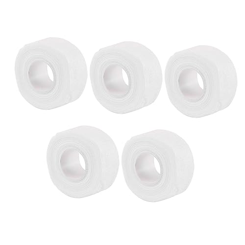 minkissy 5pcs Cotton Elastic First Aid Tape Sports Tape White Athletic Wrap Snatch Bandage Wrap for Men Women Self-Adhesive Essential for Home Outdoor Activities