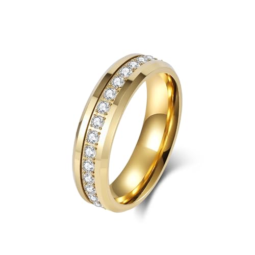 Alliance tungstène homme or 6 mm anneau de mariage prestige