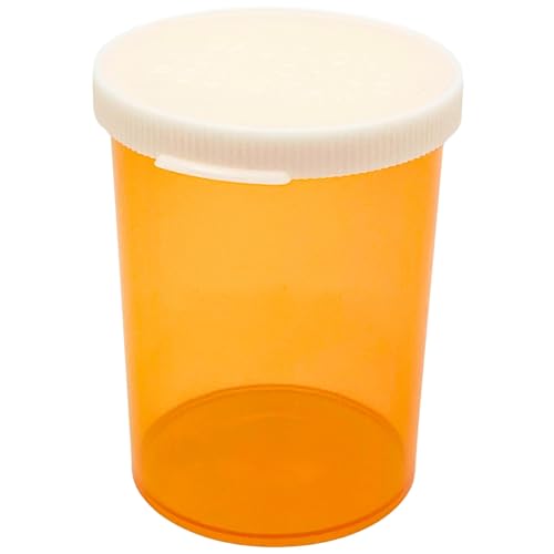 Five Star Supplies Snap Cap Plastic Pill Bottles - Easy Open Snap Cap - Pill Container Prescription Vial (Amber, 30 DRAM 280 ct.)