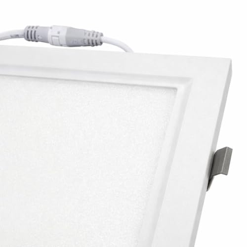 Image of EMITON LED Slim Panel Light | 6W Square Ceiling Panel Lamp | Natural White 4000K | 450Lm LED Output | Aluminium Body | Indoor False Ceiling Light for Home Office Kitchen Bathroom | White