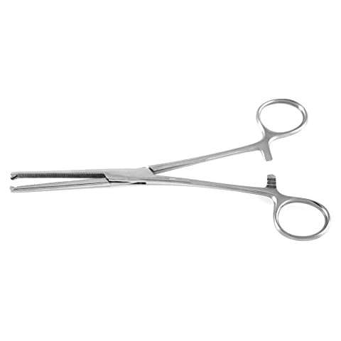 Hemostat Kocher Forceps 7" Straight Jaws with Horizontal Serrations & Teeth 1x2 - SurgicalExcel Cover