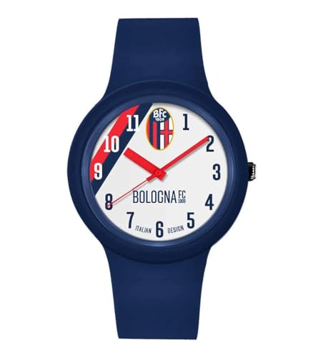 PRESTIGE & DELUXE Montre bracelet unisexe Lowell one unisexe Bologna Nouvelle Collection 2023/2024 Bracelet bleu - Cadran 37 mm blanc + porte-clés football,...