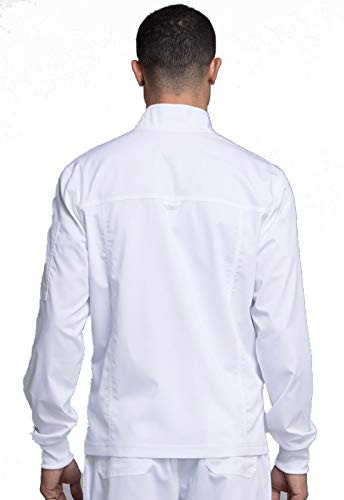 Cherokee Men Warm Up Scrub Jacket With Zip Front Ww320, Xl, White #TOP3