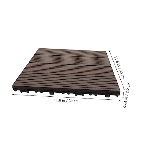 Suelo de exterior de madera y plastico UKCOCO baldosa jardin transitable 5