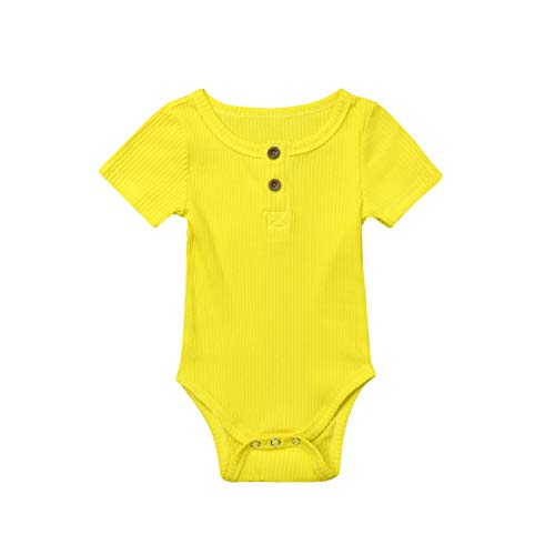 Emmababy Fashion Newborn Baby Boy Girl Solid Romper Jumpsuit Knitted Short Sleeve Sunsuit Clothes Outfits 0-24M (12-18M, Yellow) Emmababy Fashion Newborn Baby Boy Girl Solid Romper Jumpsuit Knitted Short Sleeve Sunsuit Clothes Outfits 0-24M (12-18M, Yellow)