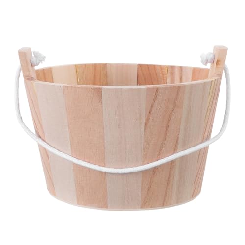 ORFOFE Saunaeimer Aus Naturholz Mit Naturseilgriff Handgefertigter Holzeimer Für Traditionelle Sauna Sauna-Dekoration Spa Und Als Geschenk Für Saunaliebhaber