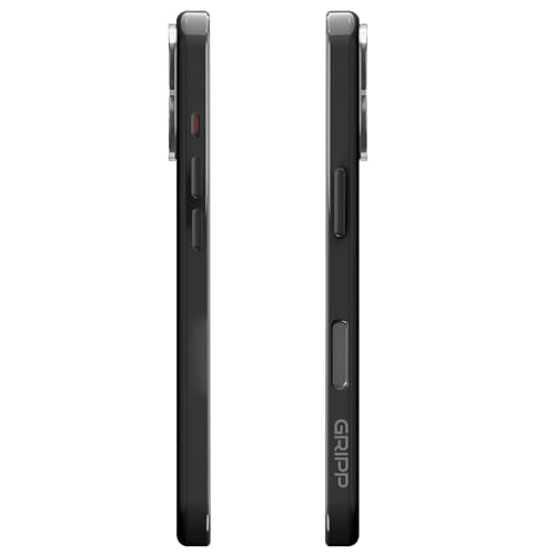Image of GRIPP Flex Case Compatible with Mag-Safe for iPhone 17 | 6ft Drop-Tested with D30 Tech, Transparent Back, Scratch Resistant, Anti-Yellowing, Raised Camera Edges, Anti-Slip Back Cover - Black