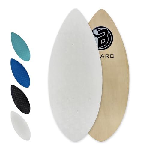 iBOARD 36 & 41 Skipper Skimboard High Gloss Coated Wooden Skim Board for Beginners Teenagers & Adults Includes 4-Color Traction Pad Beach Skimboard