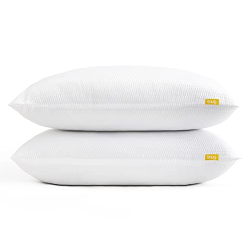 Snug Blissful - Juego de 2 Almohadas de Calidad de Hotel de Lujo, Soporte Medio para Personas Que Duermen de Frente, Espalda y de Lado, ecológicas, hipoalergénicas y Lavables a máquina, Paquete de 2
