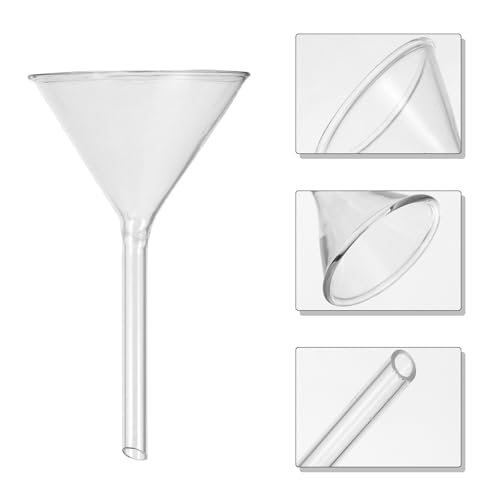 Embudo triangular de vidrio anticaídas para rellenar botellas pequeñas de esencias sin derrames 5