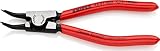 Tipo sólido, forjado Knipex Alicate para arandelas para arandelas exteriores de ejes en ángulo de 45° negro atramentado, recubiertos de plástico 130 mm 46 31 A02