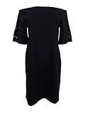 LAUREN RALPH LAUREN Womens Paelie Laser Cut Boatneck Casual Dress Black L