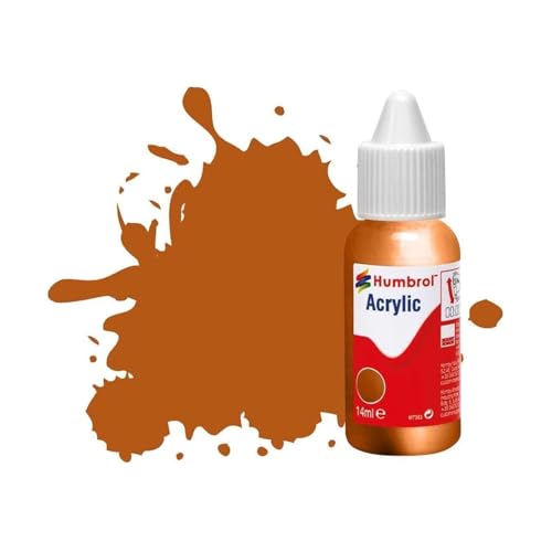 Humbrol modellfärg – DB0055 No 55 Bronze – Metallic (14 ml), akrylfärger för modeller, plast, metall, trä, glas, keramik med mera, akrylfärg – hobbyfärgflaska för hantverkskit