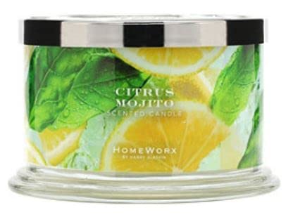 HomeWorx by Harry Slatkin 4 Wick Candle, Citrus Mojito 18 oz