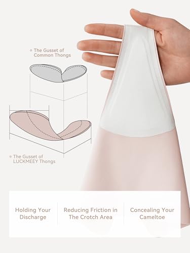 Image of LUCKMEEY Cotton Thongs for Women Seamless Thongs for Women No Show Thong Panty Liners Workout G-String Thongs Underwear