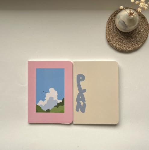 Image of Paperfold A6 Pocket Notebook Set of 2 | Plain Unruled Pages | Premium 80 GSM Natural Shade Paper | Soft Bound Mini Journal for Notes, Sketching, Journaling & Travel | Aesthetic Notebook | 70 Pages | Blue Sky & Plan