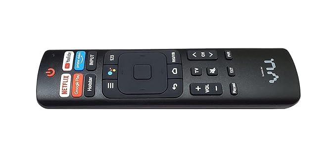 Image of Control Compatible for Remote Compatible with VU LED Smart TV 4k Without Voice Command with Netflix & P-Video hot Keys (Please Match The Image with Your Old Remote).