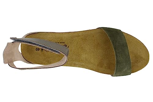 Naot Women's Pixie Wedge Sandal Olive Suede/Tan Lthr Combo 7-7.5 N-M Us #TOP5