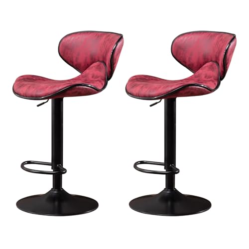 Tabourets de bar réglables en hauteur avec dossier ergonomique et assise pivotante