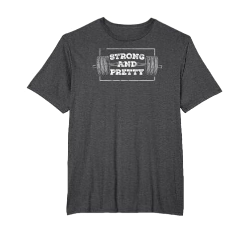 Strong and Pretty Shirt Men Funny Gym Workout T-Shirt, Men's Big and Tall, Dark Heather Grey, 3X Tall