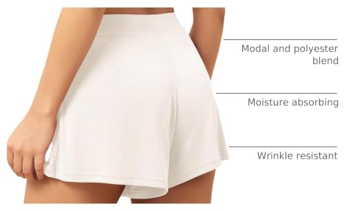 Image of ODODOS 2-Pack Ultra-Soft Modal Lounge Shorts for Women - Lightweight & Breathable Sleepwear, 3 inch Inseam