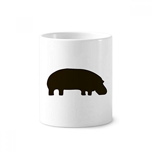 Gobelet hippopotamus noir céramique 350ml pour brosse à dents et crayons de bureau