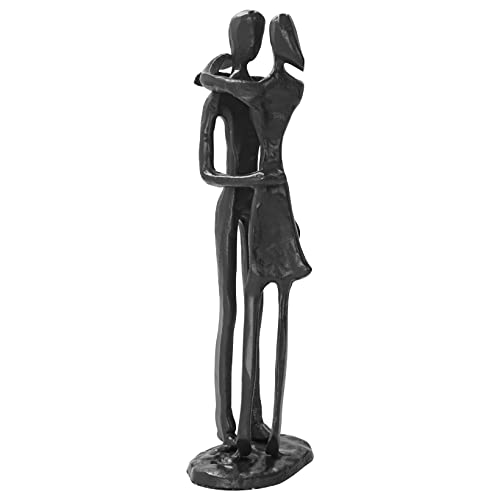 Lujuny Couple Iron Embrace Sculpture – 6Th Anniversary Metal Kissing Cuddle Hug Together Statue Home Decor (Affectionate Hug) #TOP2
