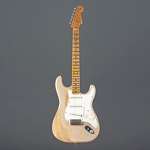 Fender Red Hot Stratocaster Super Heavy Relic MN Aged Dirty White Blonde #CZ566885 – Guitare Électrique Personnalisée - Les Beatles, Paul McCartney, John Lennon, RIngo Starr, George Harrison Fender Red Hot Stratocaster Super Heavy Relic MN Aged Dirty White Blonde #CZ566885 - Guitare Électrique Personnalisée – Image 3