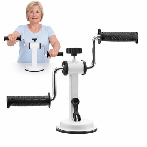 Stroke Rehabilitation Exerciser Arm Bike Exercise Equipment for Upper Limb Recovery & Shoulder Mobility Adjustable Resistance Strong Suction Base for Smooth Tabletop Home or Office Use
