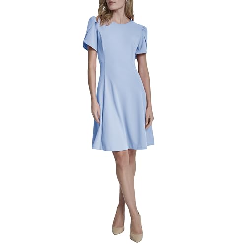 Image of DKNY Women's Tulip Sleeve Fit & Flare Mini Dress
