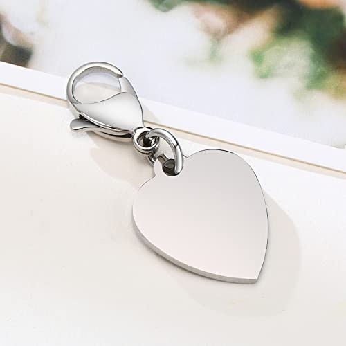 Vnox Customize Keychain-Stainless Steel Heart Shape Id Tag Keychain For Mon Daughter Sister,Charm For Bracelet Handmade Jewelry #TOP4