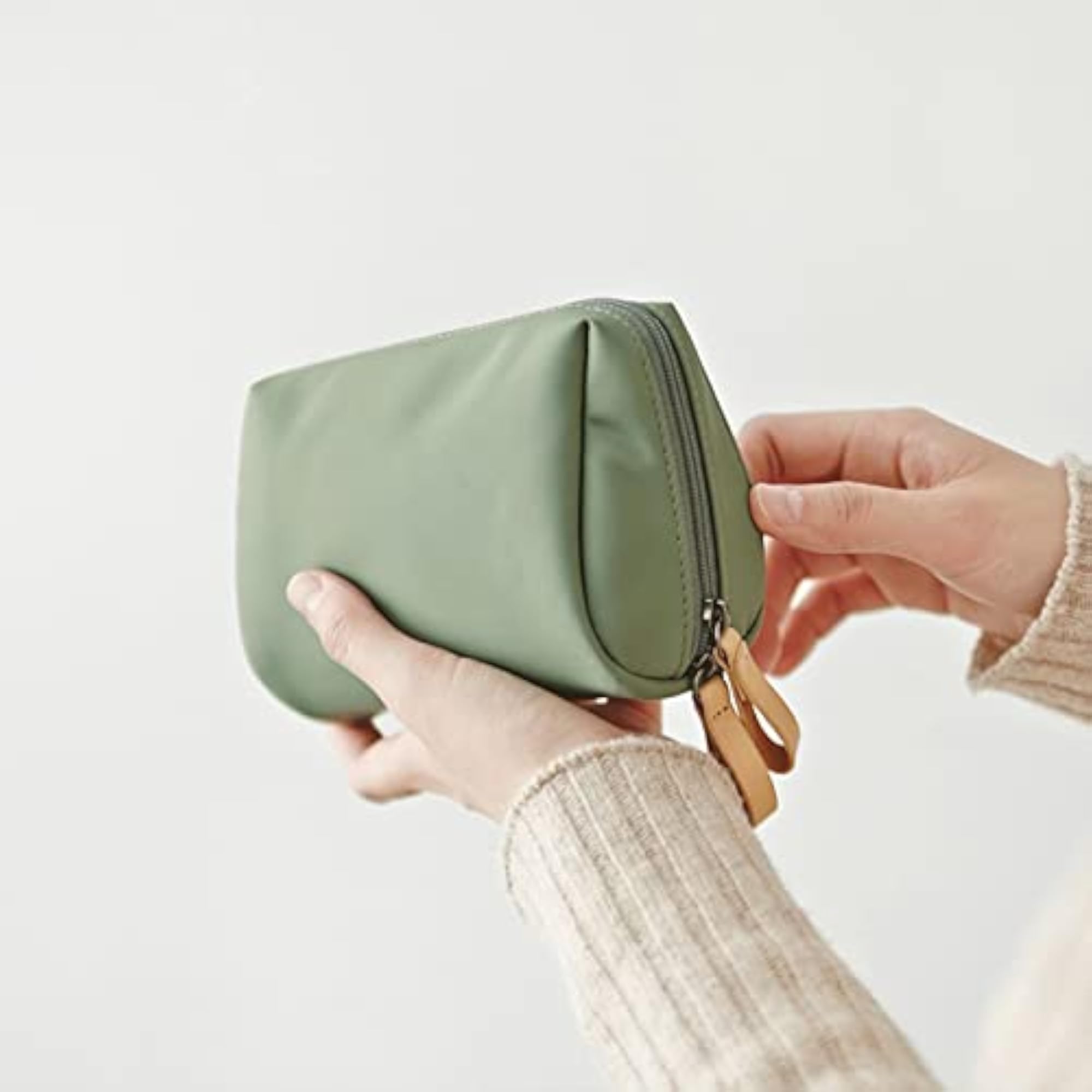 Simple Solid Color Cosmetic Bag for Women, Waterproof