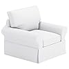 Heavy cotton chair cover is sofa slipcover replacement it fits pottery barn pb basic chair 395 wide not grand chair or armchair basic white cotton  urban country home decor