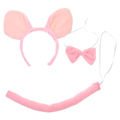 FRCOLOR 1 juego Disfraz de Cerdito para Fiesta Set de Accesorios con Diadema de Orejas y Pajarita para Halloween y Celebraciones Especiales