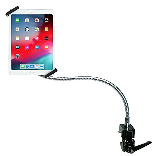 Gooseneck Clamp Stand â€“ CTA Heavy-Duty Security Clamp Stand with Universal Holder (Works with Otterbox Case) for iPad 7th/ 8th/ 9th Gen 10.2â€, Surface Pro 4, and 7-14â€ Tablets (PAD-HGTS)