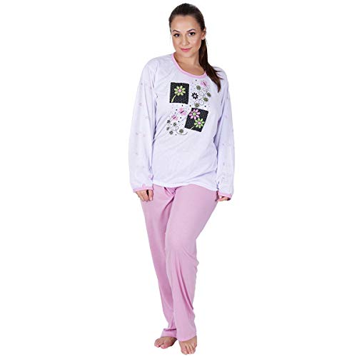 Kit Com 2 Pijamas Femininos Inverno Calça e Blusa (G (42-44))