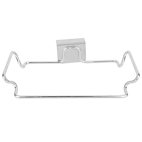 Yosoo Portaspazzatura Sul Retro della Porta in Acciaio Inossidabile, Supporto per Sacco della Spazzatura Salvaspazio per, Design Durevole con Facile Installazione, Adatto Alla Maggior Parte delle