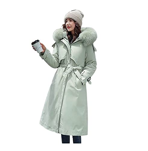 DULIDU Parcas de jaqueta de inverno, forro de pele quente, longo, duas peças, forro interno destacáv