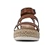 Soda BRYCE-2 Kids/Children/Girls Open Toe Two Bands Espadrille Jute Platform Wedge Casual Fashion Flatform Sandals with Buckle Ankle Strap (COGNAC PU, numeric_3)