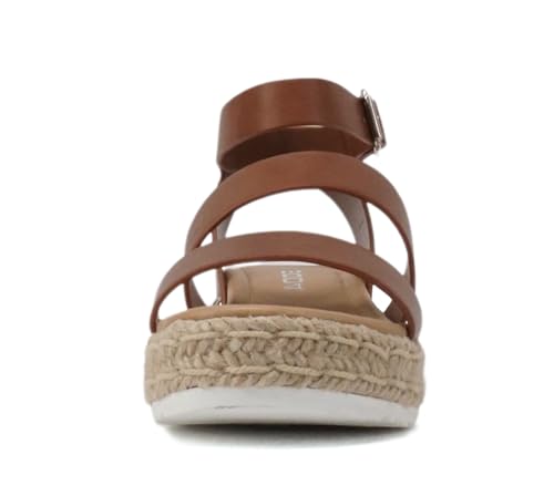 Soda BRYCE-2 Kids/Children/Girls Open Toe Two Bands Espadrille Jute Platform Wedge Casual Fashion Flatform Sandals with Buckle Ankle Strap3