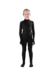 Full Bodysuit Kids Dancewear Solid Color Spandex Zentai Child Unitard (Small, Black)